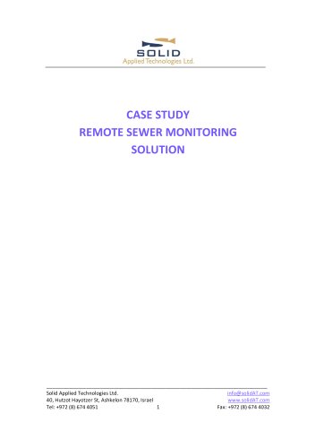 Case Study - Sewer Level Monitoring