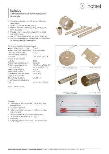 hotslot® Calefactor de boquilla con distribución