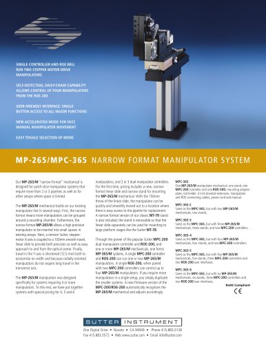 MP-265/MPC-365 NARROW FORMAT MANIPULATOR SYSTEM