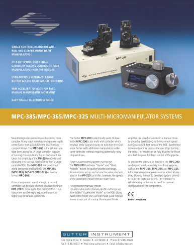 MPC-385/MPC-365/MPC-325 MULTI-MICROMANIPULATOR SYSTEMS