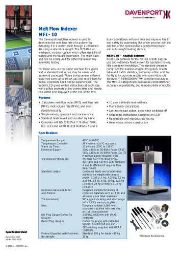 Melt flow indexers