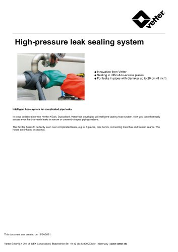 High-pressure leak sealing system