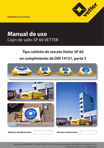 Manual de uso Coji'n de salto SP 60 VETTER