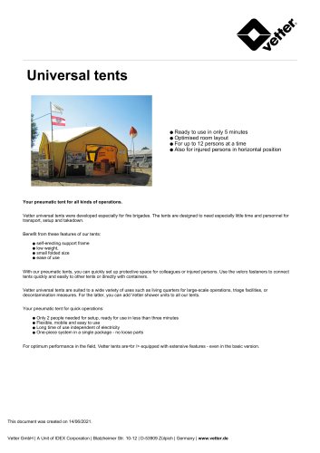 Universal tents