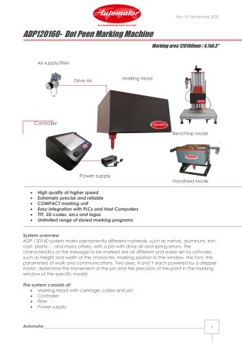 ADP120160- Dot Peen Marking Machine