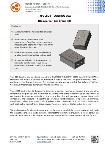 CBDB Control Box Data Sheet-Fonteck