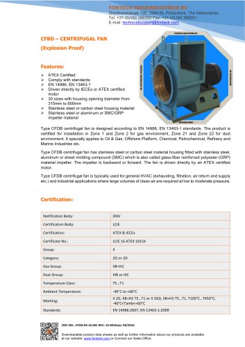 CFBD – CENTRIFUGAL FAN