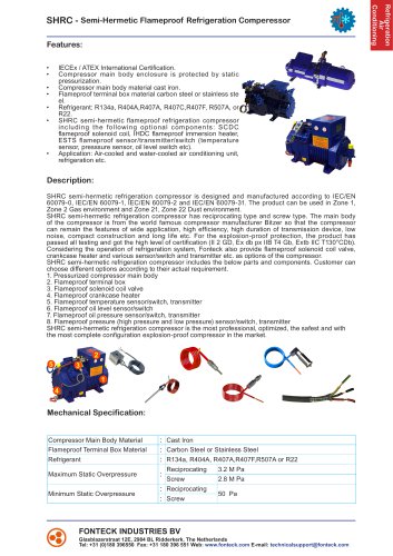 SHRC -  Semi-Hermetic Flameproof  Refrigeration Comperessor