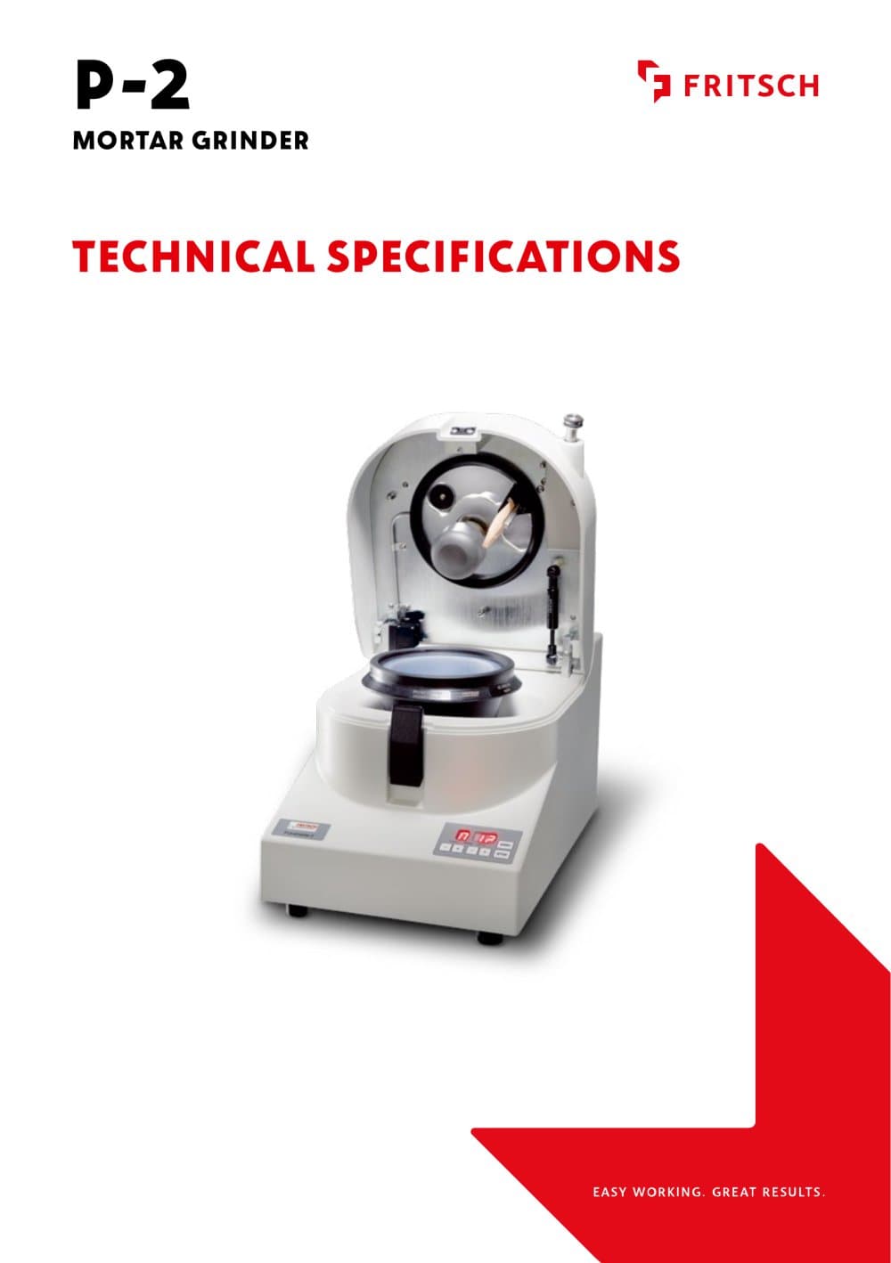 Technical specifications P-2 - Fritsch GmbH - Milling and Sizing