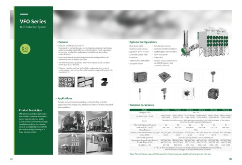 VILLO VFO Series Oblique Filter Installation Dust Collection System