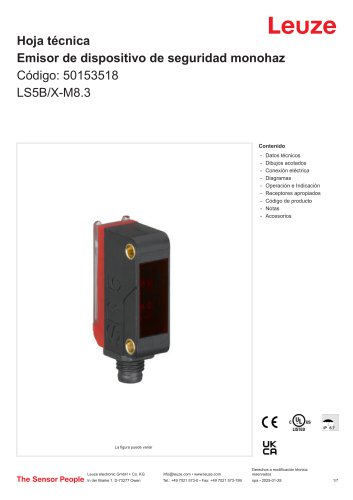 Hoja técnica Emisor de dispositivo de seguridad monohaz