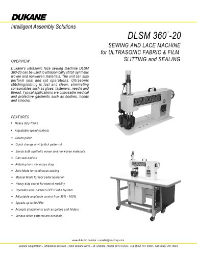 DLSM 360-20 Sewing and Lace Machine for Ultrasonic fabric & film slitting and sealing