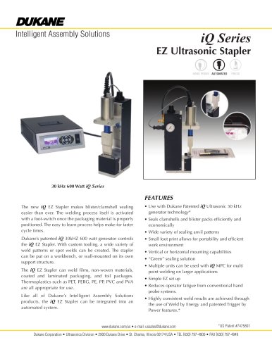 iQ Series EZ Ultrasonic Stapler Intelligent Assembly Solutions