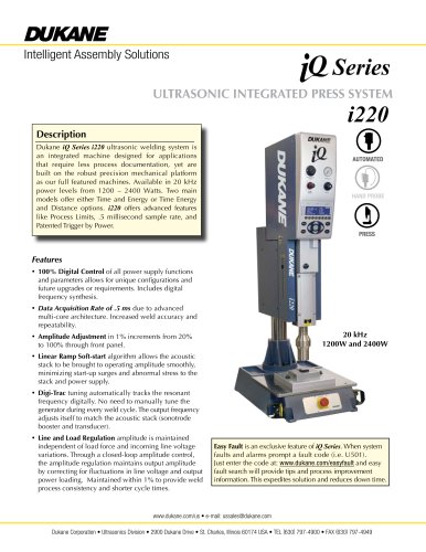 iQ Series i220 Ultrasonic Integrated Press System