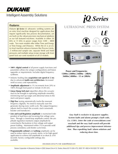 iQ Series LE Ultrasonic Press System