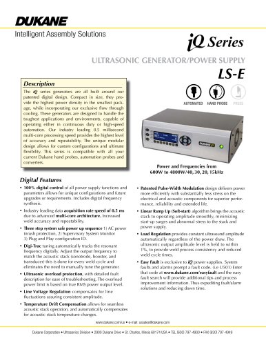 iQ Series LS-E Ultrasonic Generator/Power Supply