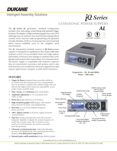 iQ Series AL Ultrasonic Power Supply