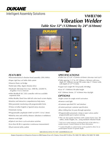 Model 3700 Vibration Welder