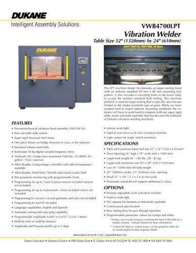 VWB4700LPT - Vibration Welder