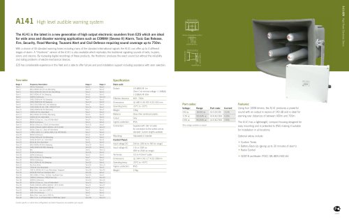 A141 High level audible warning system 141dB(A)