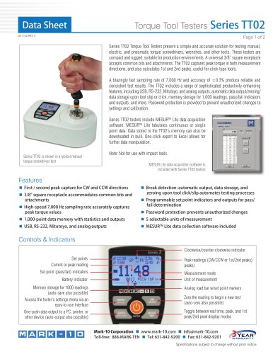 Torque Tool Testers Series TT02