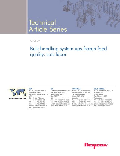 Bulk handling system ups frozen food quality, cuts labor