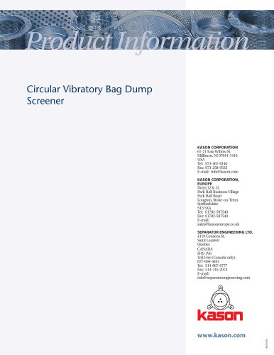 Circular Vibratory Bag Dump Screener