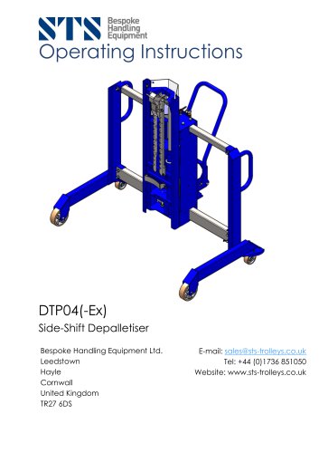 Drum Lifter - DTP04-R500-1250-LC - Instruction Manual (Hydraulic drum lifter - DTP04-R500-1250-LC)