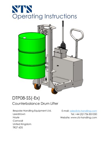 Drum Lifter - DTP08-R500-SS - Instruction Manual (Manual drum lifter DTP08-R500-SS)