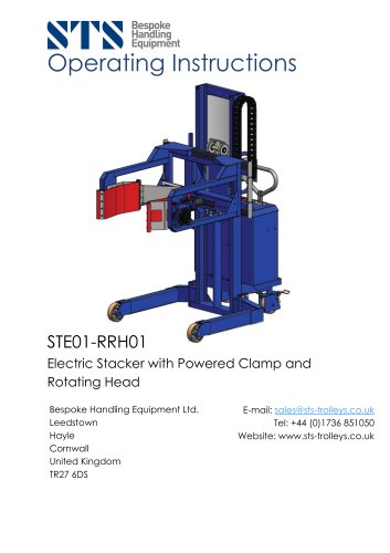 Drum Tipper - STE01-RRH01 - Instruction Manual (Electro-hydraulic drum lifter STE01-RRH01)