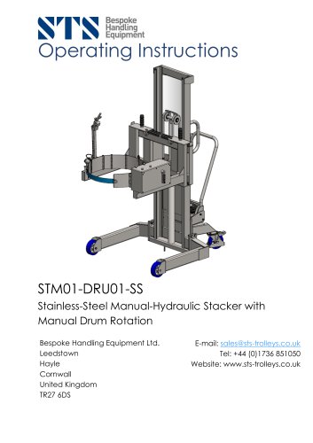 Drum Tipper - STM01-DRU01-SS - Instruction Manual (Manual drum lifter STM01-DRU01-SS)