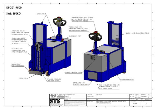 Motorized drum lifter -DPC01 - Technical Drawings (Motorized drum lifter -DPC01)