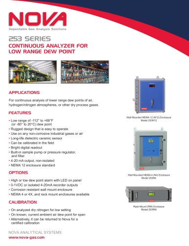 253 Series Continuous Analyzer for low range dew point