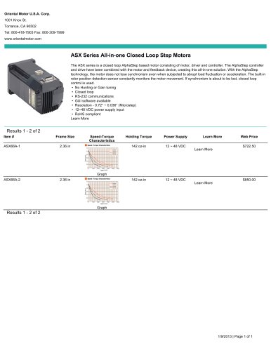 ASX Series All-in-one Closed Loop Step Motors