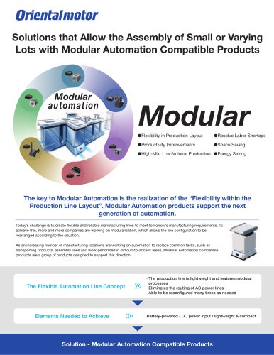 Solutions that Allow the Assembly of Small or Varying Lots with Modular Automation Compatible Products