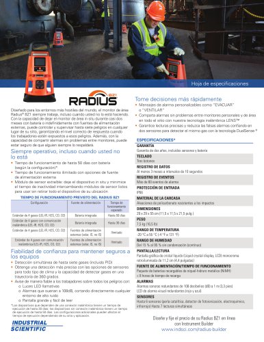 Radius BZ1 - Datos técnicos