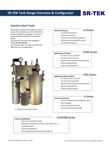 SR-TEK Tank Range Overview & Configurator