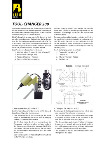 Tool changing system Tool-Changer 200