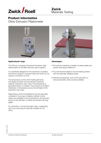 Cflow Extrusion Plastometers