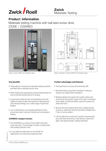 Electro-Mechanical Materials Testing Machines 330 kN