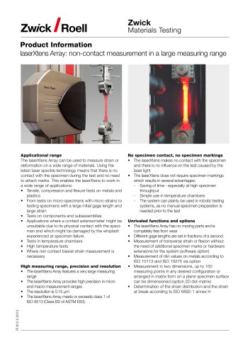 laserXtens Array: non-contact measurement in a large measuring range