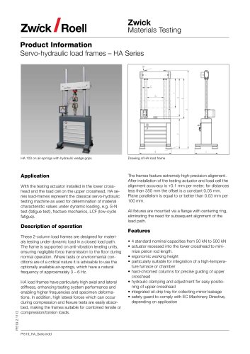 Servo-hydraulic Testing Machines HA-model