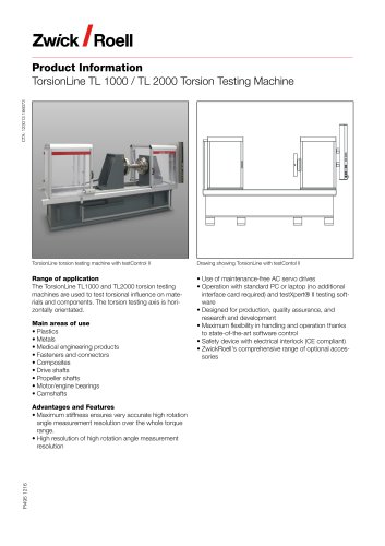 TorsionLine TL 1000 / TL 2000 Torsion Testing Machine