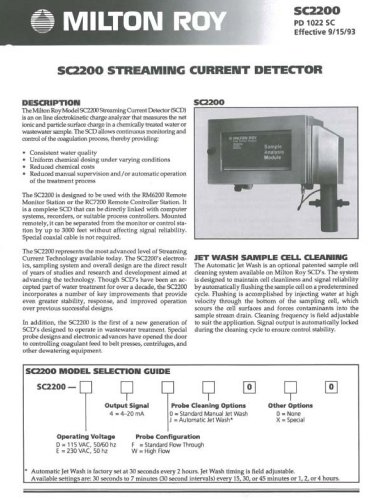 SC2200 Streaming Current Detector