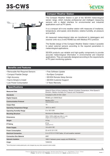 Compact Weather Station (3S-CWS)