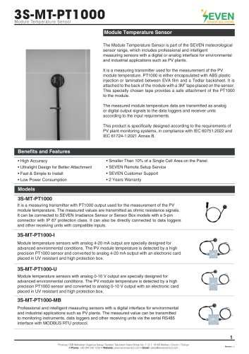 Module Temperature Sensor (3S-MT-PT1000)