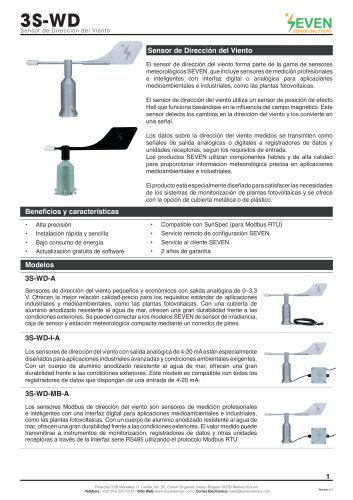 Sensor de Direcci&oacute;n del Viento (3S-WD)