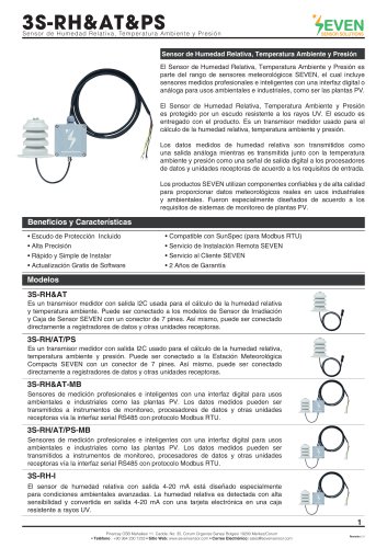  Sensor de Humedad Relative & Temperatura Ambiente & Presi&oacute;n (3S-RH&AT&PS)