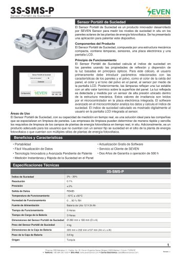 Sensor Port&aacute;til de Suciedad (3S-SMS-P)