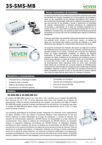 Sensor de Suciedad Autom&aacute;tico (3S-SMS-MB)